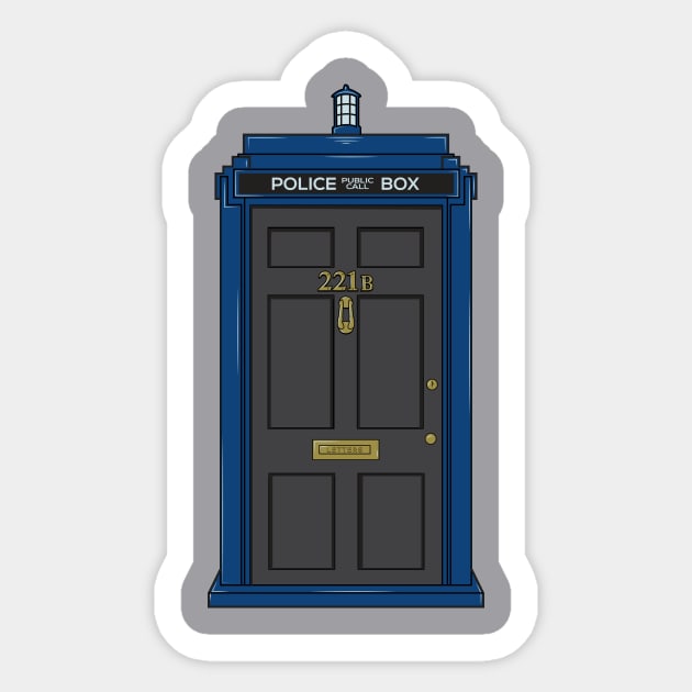 221B TARDIS Sticker by BrayInk